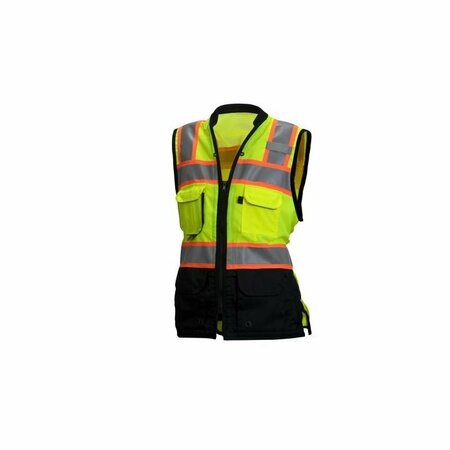 Pyramex Women's Safety Vest, Class 2, Hi-Vis Lime, Size M RVZF6110M